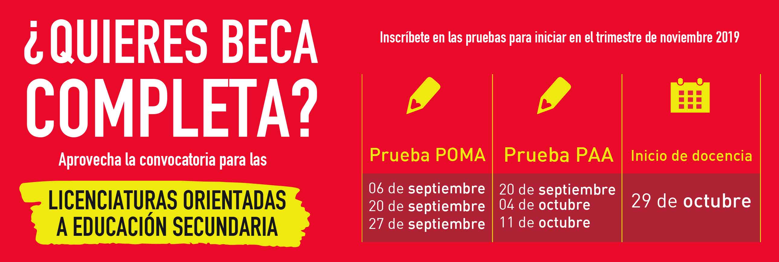 Calendario de Admisiones